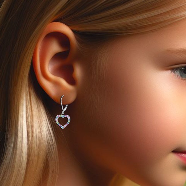 Fiori Felici - Kinder-Ohrhänger mit bunten Herzen
