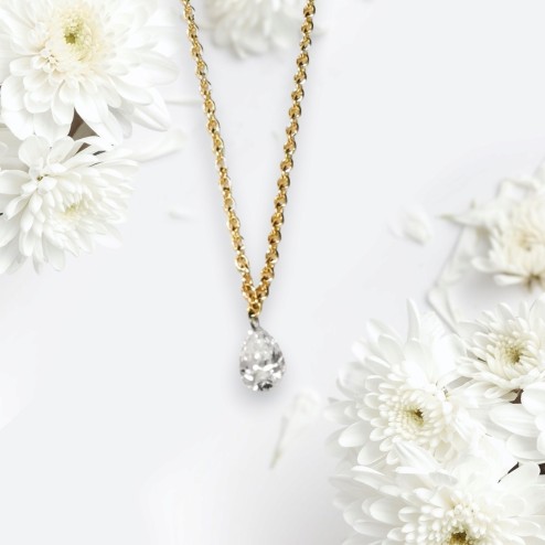Halskette "Glam" White Diamond Drop 0,16ct.